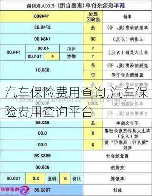 汽车保险费用查询,汽车保险费用查询平台