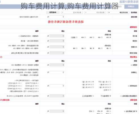 购车费用计算,购车费用计算器
