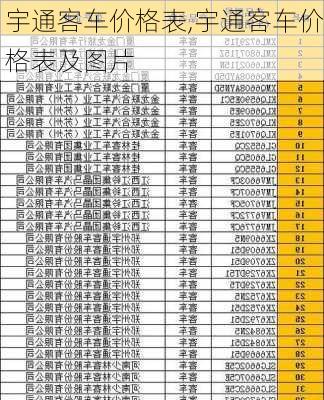 宇通客车价格表,宇通客车价格表及图片