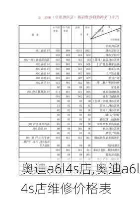 奥迪a6l4s店,奥迪a6l4s店维修价格表