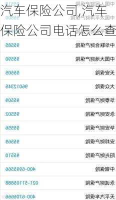 汽车保险公司,汽车保险公司电话怎么查