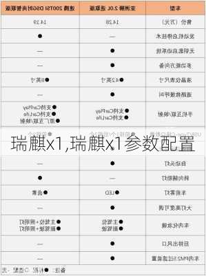 瑞麒x1,瑞麒x1参数配置