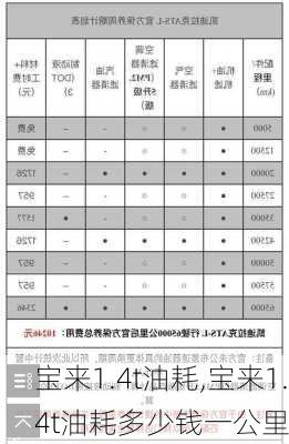 宝来1.4t油耗,宝来1.4t油耗多少钱一公里