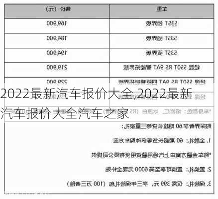 2022最新汽车报价大全,2022最新汽车报价大全汽车之家