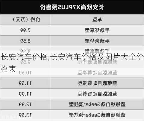 长安汽车价格,长安汽车价格及图片大全价格表