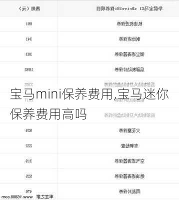 宝马mini保养费用,宝马迷你保养费用高吗