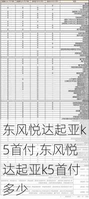 东风悦达起亚k5首付,东风悦达起亚k5首付多少