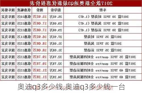 奥迪q3多少钱,奥迪q3多少钱一台