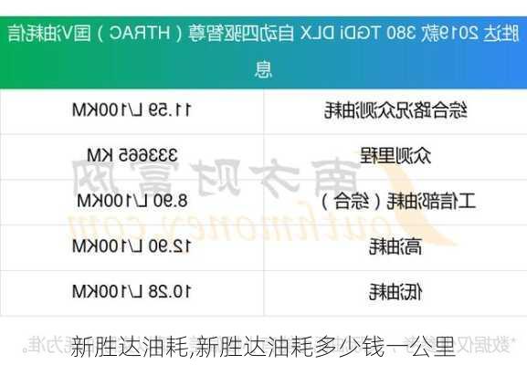 新胜达油耗,新胜达油耗多少钱一公里