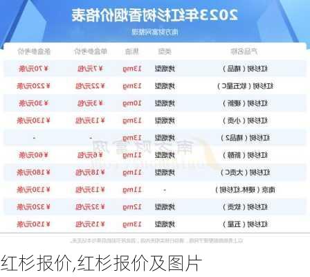 红杉报价,红杉报价及图片