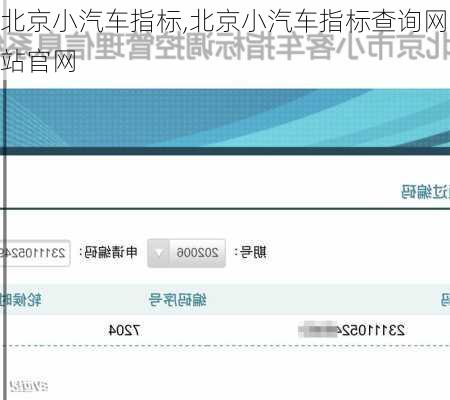 北京小汽车指标,北京小汽车指标查询网站官网