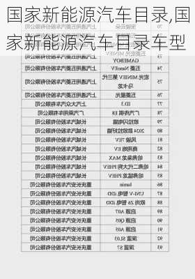 国家新能源汽车目录,国家新能源汽车目录车型