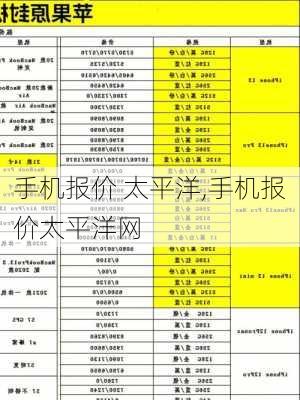 手机报价 太平洋,手机报价太平洋网