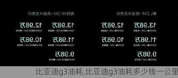 比亚迪g3油耗,比亚迪g3油耗多少钱一公里