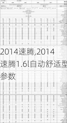 2014速腾,2014速腾1.6l自动舒适型参数