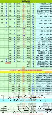 手机大全报价,手机大全报价表