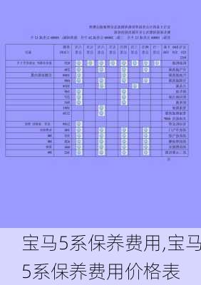 宝马5系保养费用,宝马5系保养费用价格表