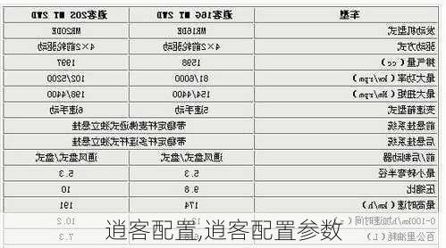 逍客配置,逍客配置参数