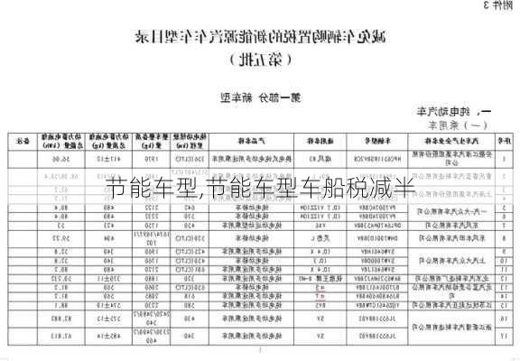 节能车型,节能车型车船税减半