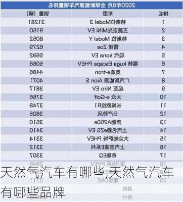 天然气汽车有哪些,天然气汽车有哪些品牌