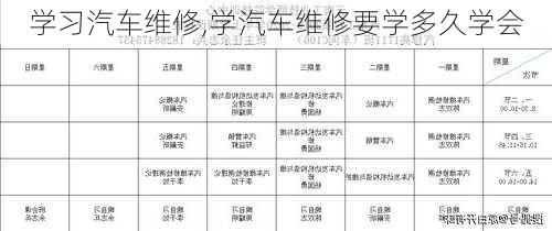 学习汽车维修,学汽车维修要学多久学会