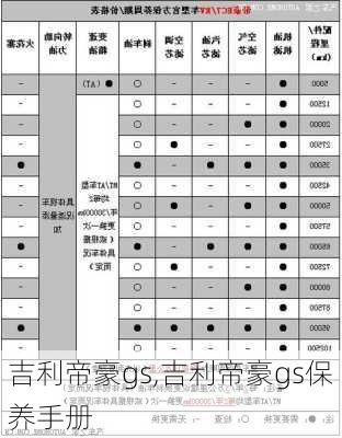 吉利帝豪gs,吉利帝豪gs保养手册