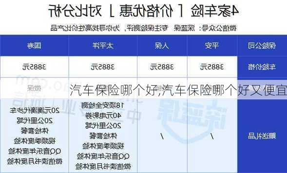 汽车保险哪个好,汽车保险哪个好又便宜