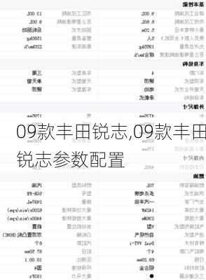 09款丰田锐志,09款丰田锐志参数配置