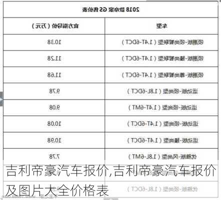 吉利帝豪汽车报价,吉利帝豪汽车报价及图片大全价格表