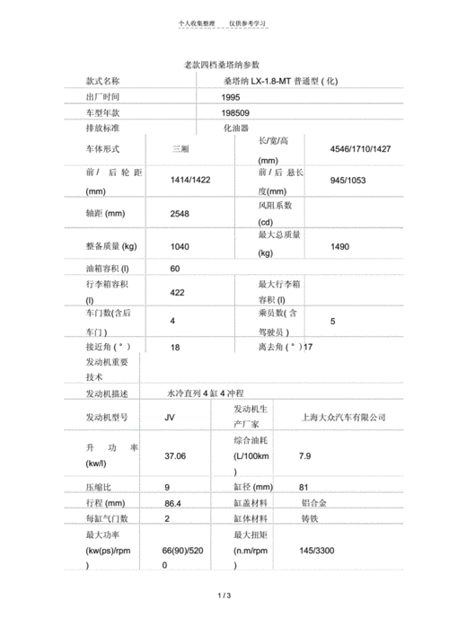 大众桑塔纳志俊,大众桑塔纳志俊参数配置