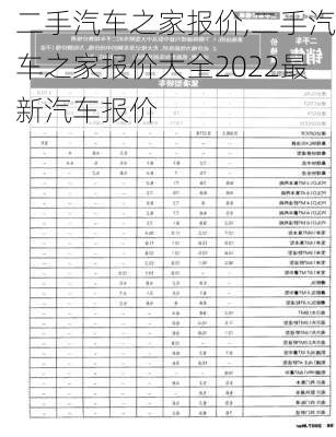 二手汽车之家报价,二手汽车之家报价大全2022最新汽车报价