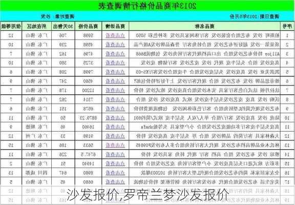 沙发报价,罗帝兰梦沙发报价