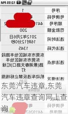 东莞汽车违章,东莞汽车违章查询网上查询