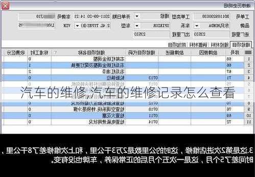 汽车的维修,汽车的维修记录怎么查看