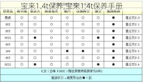 宝来1.4t保养,宝来1.4t保养手册