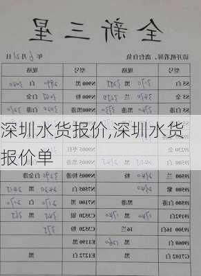 深圳水货报价,深圳水货报价单