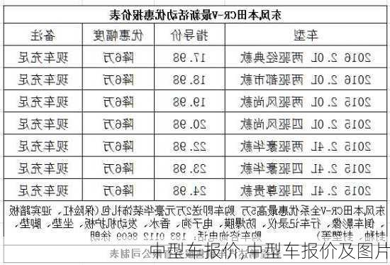 中型车报价,中型车报价及图片