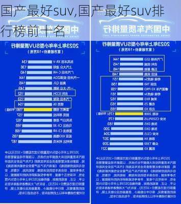 国产最好suv,国产最好suv排行榜前十名