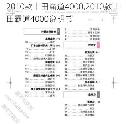 2010款丰田霸道4000,2010款丰田霸道4000说明书