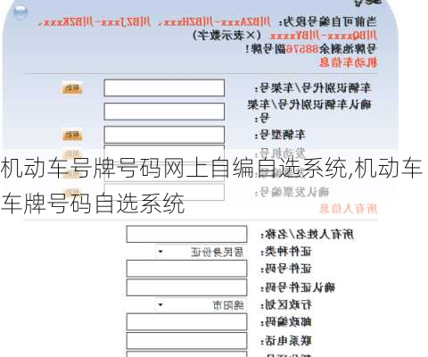 机动车号牌号码网上自编自选系统,机动车车牌号码自选系统
