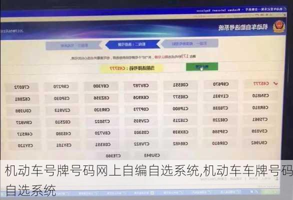机动车号牌号码网上自编自选系统,机动车车牌号码自选系统
