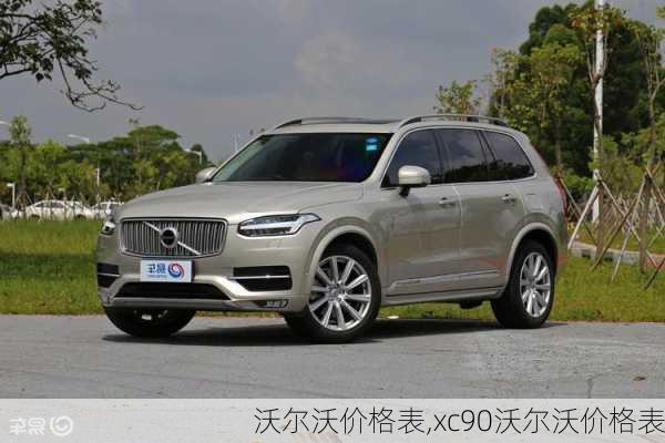 沃尔沃价格表,xc90沃尔沃价格表