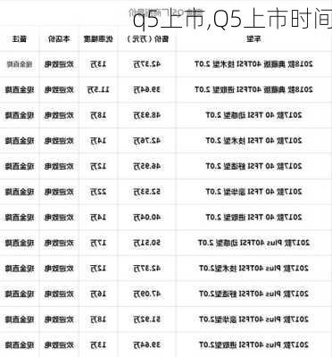 q5上市,Q5上市时间