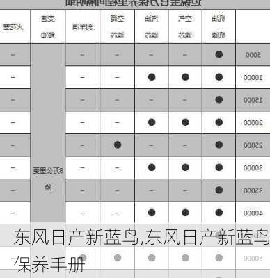 东风日产新蓝鸟,东风日产新蓝鸟保养手册