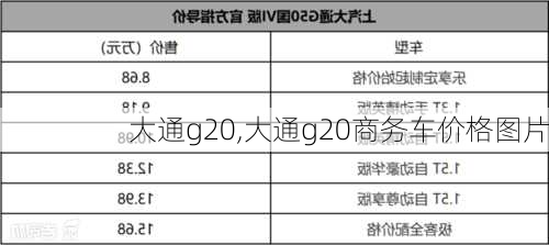 大通g20,大通g20商务车价格图片