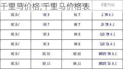 千里马价格,千里马价格表