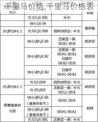 千里马价格,千里马价格表