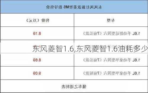 东风菱智1.6,东风菱智1.6油耗多少