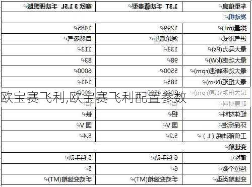 欧宝赛飞利,欧宝赛飞利配置参数