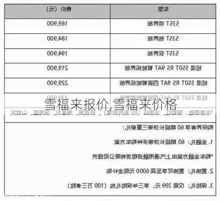 雪福来报价,雪福来价格